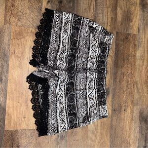 No Boundaries Black and White High Waist Shorts